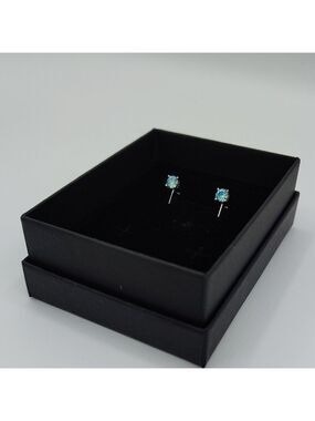 0.5ct Moissanite Earrings in Sea Blue